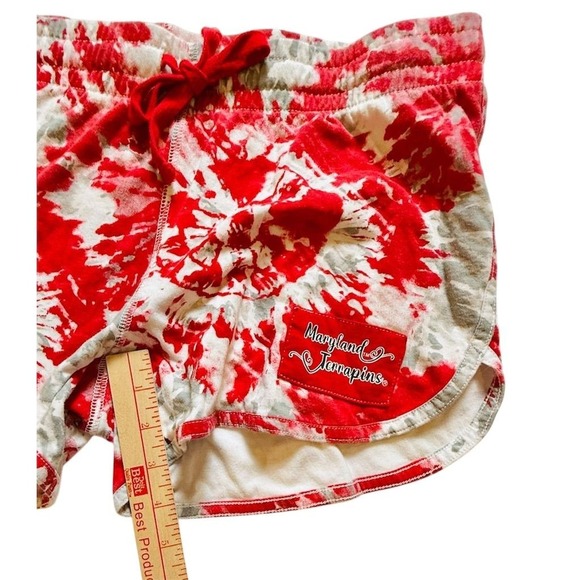 University Maryland terrapins Colosseum Womens Tie-Dye Sweat‎ Shorts Red M Terps - Picture 6 of 7